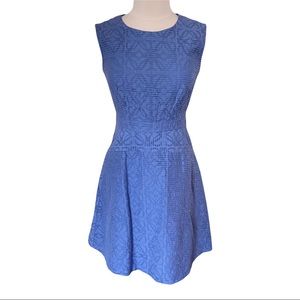 J Crew Periwinkle Blue Textured Eyelet Jacquard Casual Dress, size 4